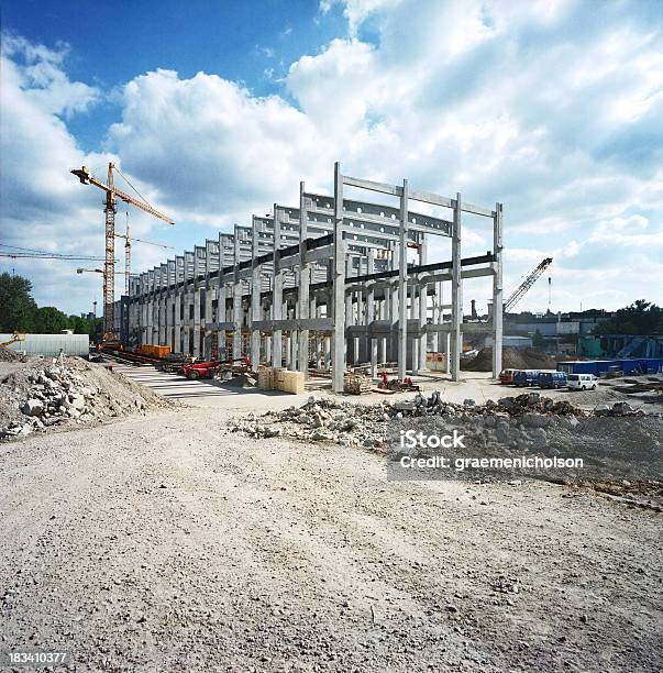 Factory Construction Stock Photo - Download Image Now - Construction Industry, Construction Site, Copy Space