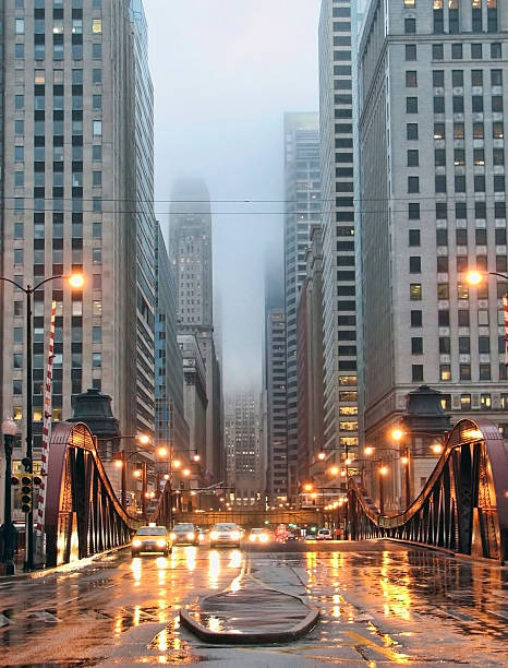 Cтоковое фото LaSalle Boulevard в дождь