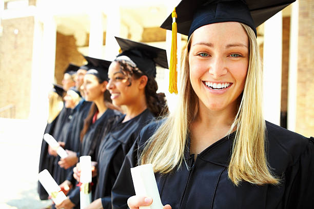istock Happy woman at graduation 183411057