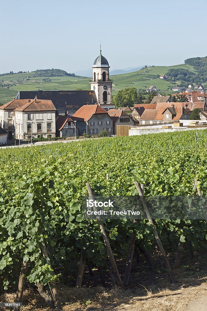 Francés paisaje: Village de Alsacia, Saint Hippolyte - Foto de stock de Agricultura libre de derechos