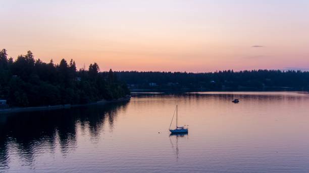 istock Sailboat on the Puget Sound at sunset 1834111606