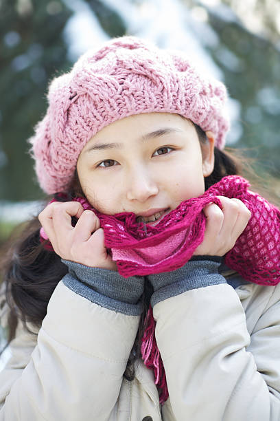 istock Girl in the snow field 183411388