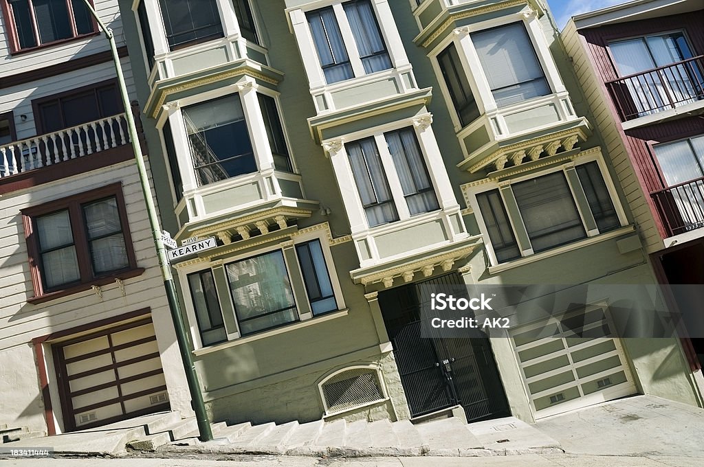 San Francisco steep street Steep street in San Francisco. Slanted Stock Photo