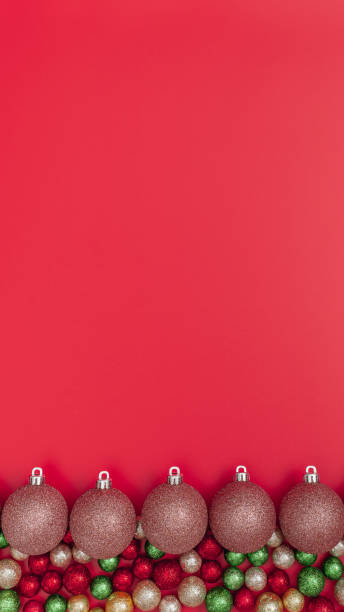 istock Red Background, Pink and Decorative Ornaments with Copy Space 1834116307