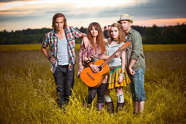 istock Group of teens standing in the field 183411661