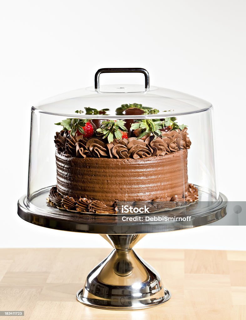 チョコレートケーキ、カバー付きドーム型 - ケーキのロイヤリティフリーストックフォト