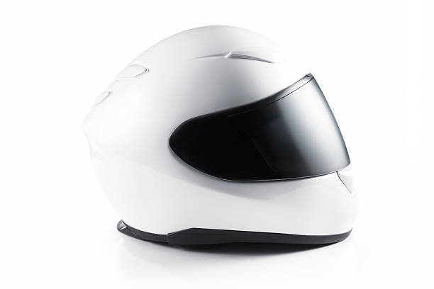 casque de moto blanc - casque de moto photos et images de collection