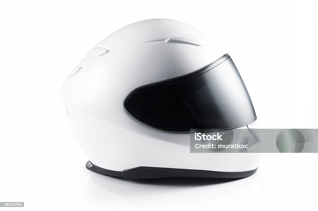 Branco capacete de motocicleta - Foto de stock de Capacete - Equipamento royalty-free