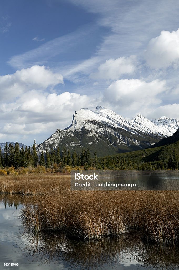 Monte rundle banff alberta Montagne Rocciose Canadesi - Foto stock royalty-free di Acqua