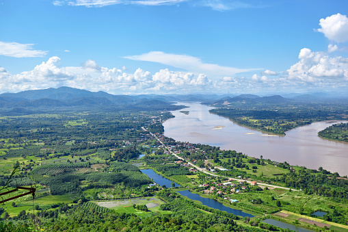 Over border short of Mea-Kong river between Thailand and Laos in Nong Khai Nok, Ubon Ratchathani, Thailand