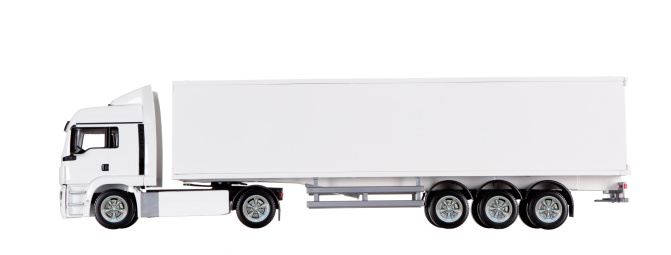 A white commercial truck. Isolated on white background. Add your own text.