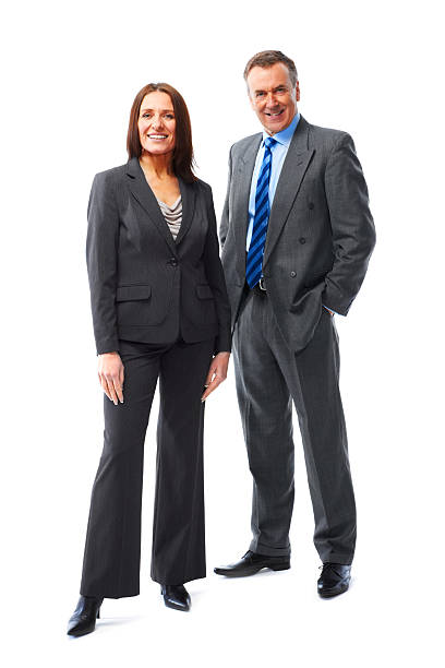 senior husband and wife together. Isolated on white and good for cutout.