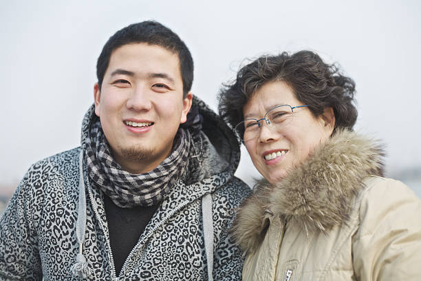 Happy mother and son