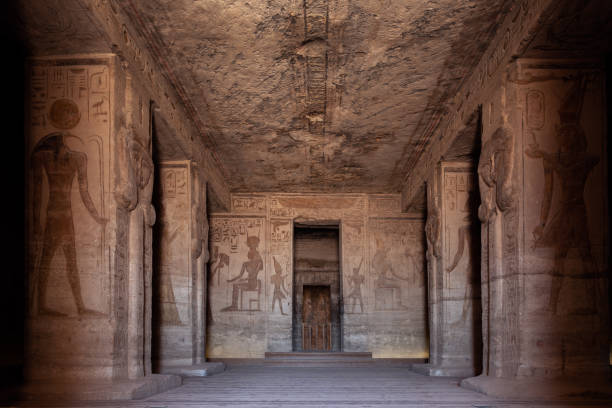 istock Decorated columns inside the Temple of Nefertari, Abu Simbel 1834122546