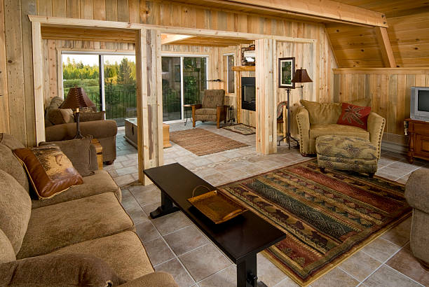istock Rustic living room with furnishing 183412280