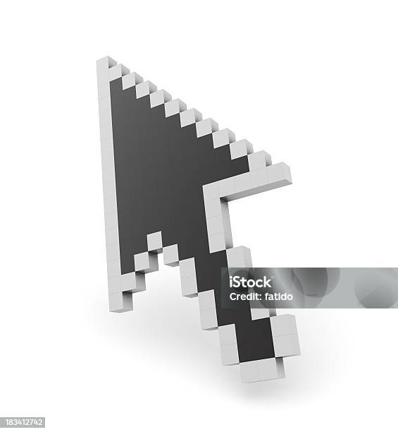 3 D Pixel Cursor - Fotografias de stock e mais imagens de Abstrato - Abstrato, Apontar, Apontar - Sinal Manual