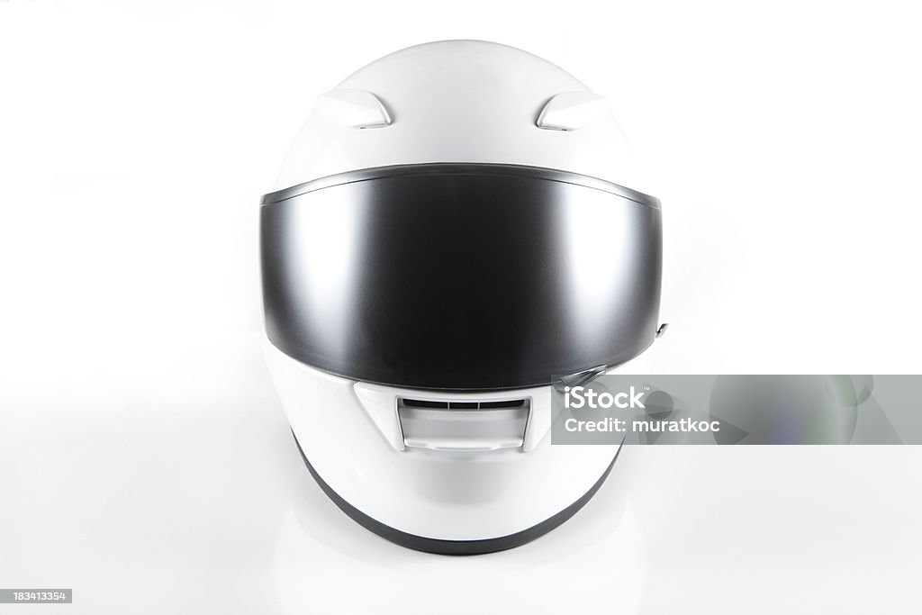 Casque de moto blanc - Photo de Casque libre de droits