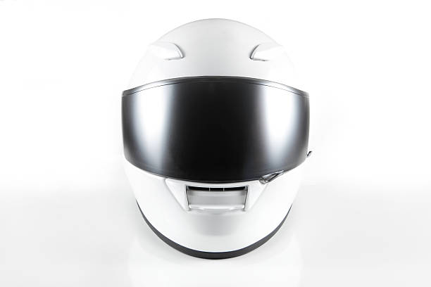White Motorcycle Helmet white helmet on white background. crash helmet stock pictures, royalty-free photos & images