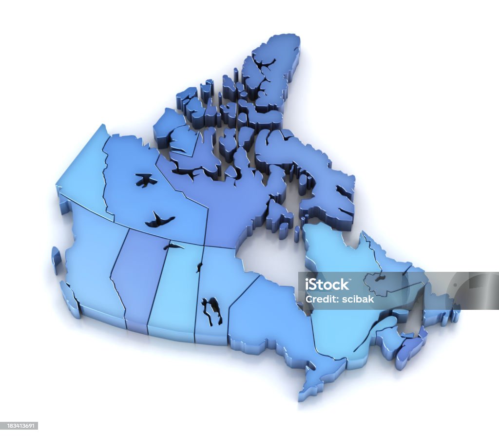 Canadá Mapa com as províncias e territórios - Foto de stock de Canadá royalty-free