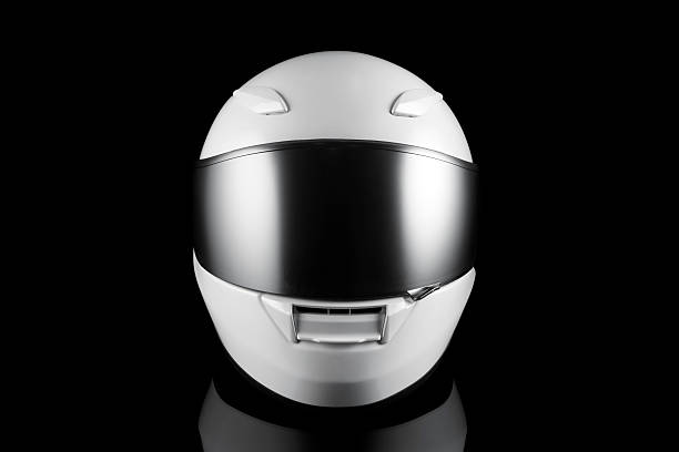 White Motorcycle Helmet stock photo