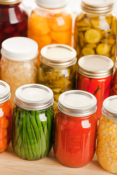Home Canning Jars of Fall Harvest Vegetables and Fruit Vt