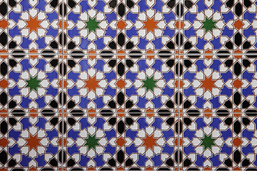 Tiles on a wall of an old cuban house.