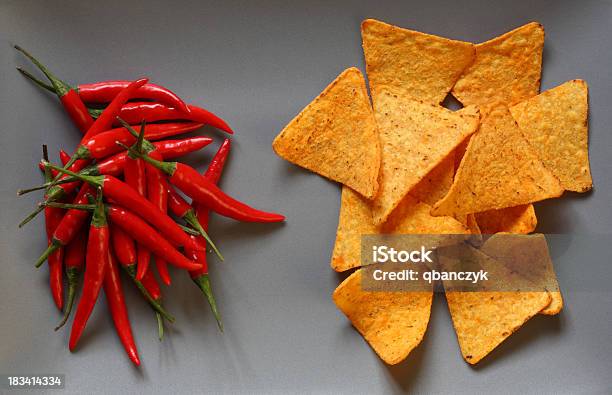 Chili Peppers With Tortilla Chips Stock Photo - Download Image Now - Chili Pepper, Concepts, Food and Drink