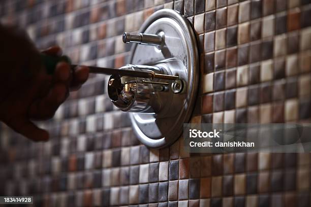 Installing Shower Dial Mixer In Bathroom Stock Photo - Download Image Now - Bathroom, Beauty, Domestic Bathroom