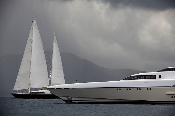 luxury yacht and sailboat