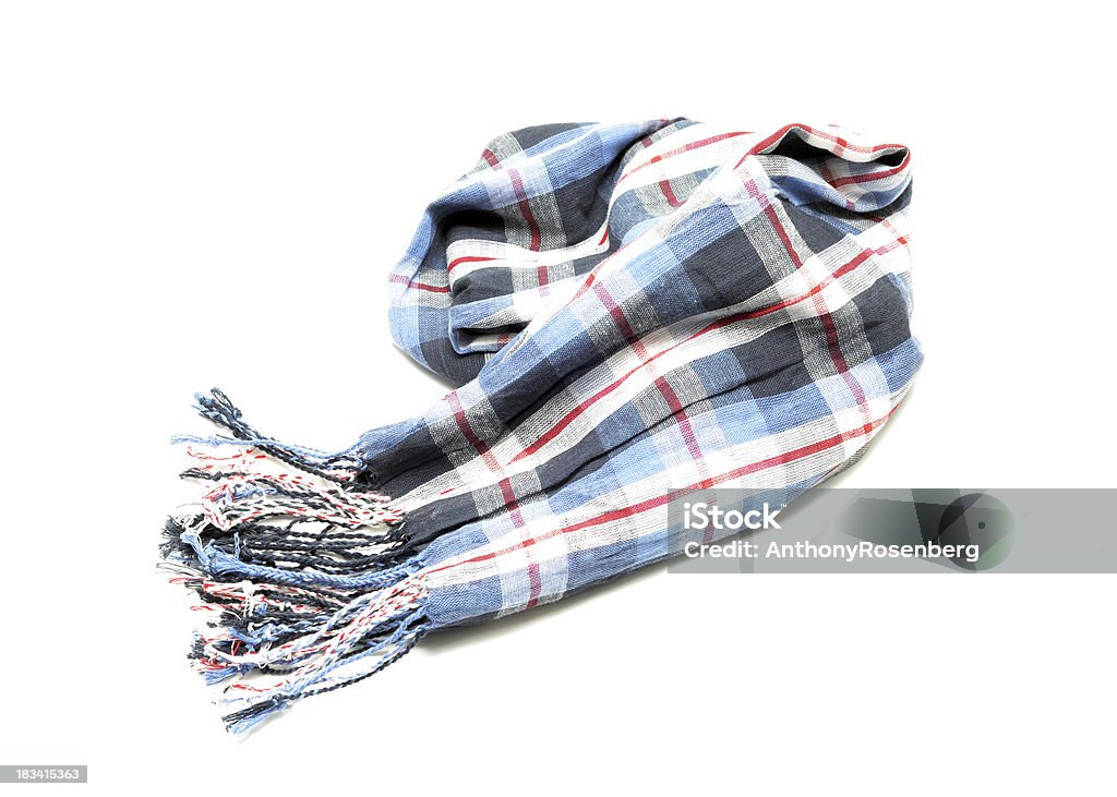 Plaid Scarf Close up of a plaid scarf with fringe on a white background.  See also Plaid Stock Photo