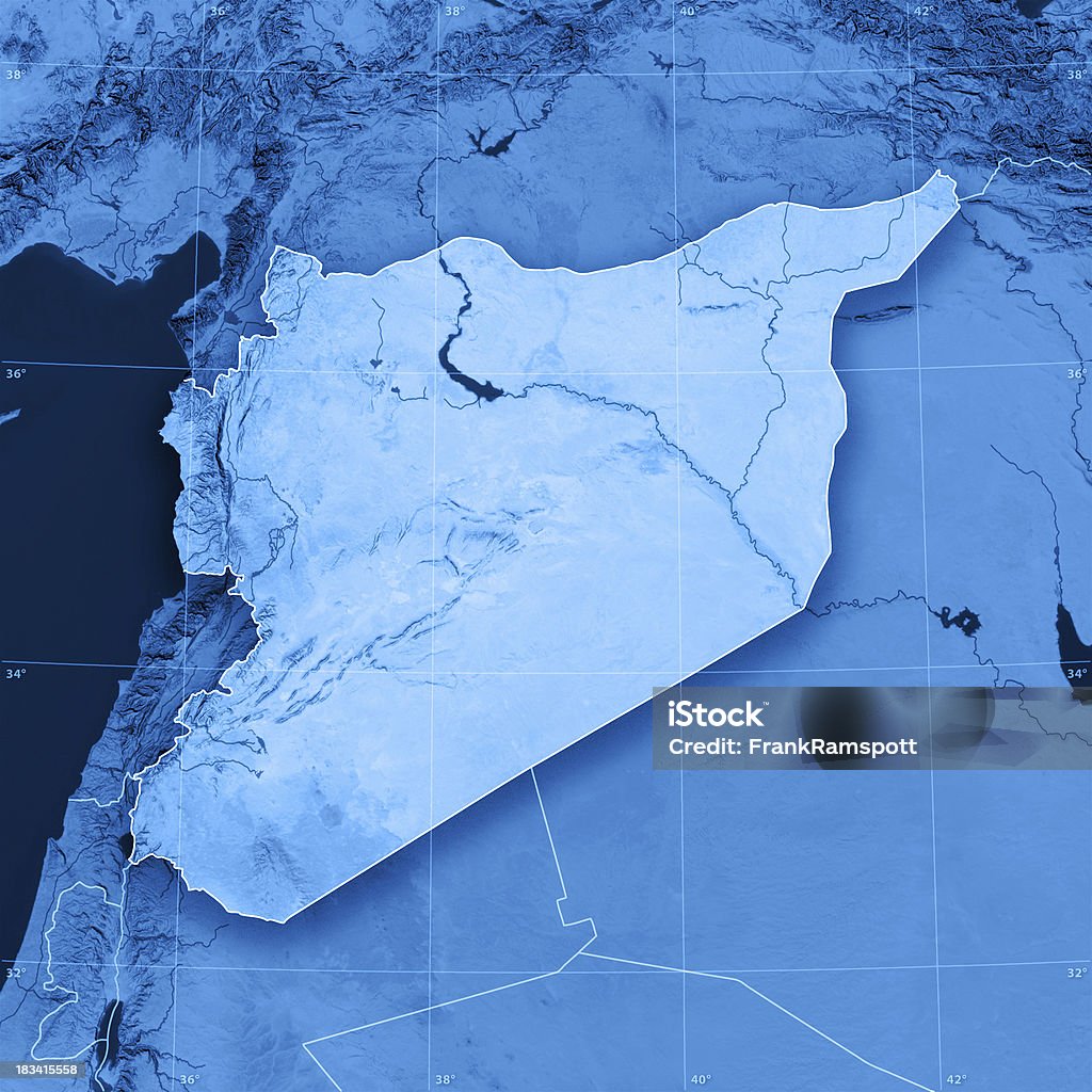 Síria Topographic mapa - Foto de stock de Síria royalty-free