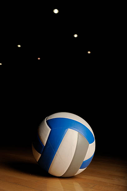 istock Volleyball in an empty gym 183415997