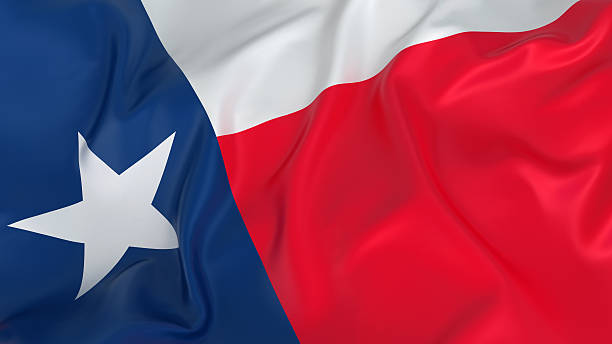 State flag of Texas against blue sky. Vintage filter effects.