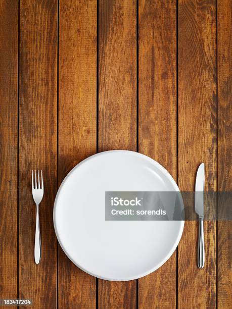 Table Setting Stock Photo - Download Image Now - Plate, Empty Plate, High Angle View