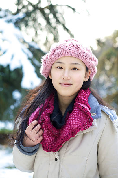 istock Girl in the snow field 183417615