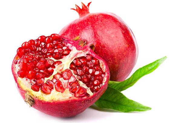 istock Halved pomegranate with interior view of seeds 183417620