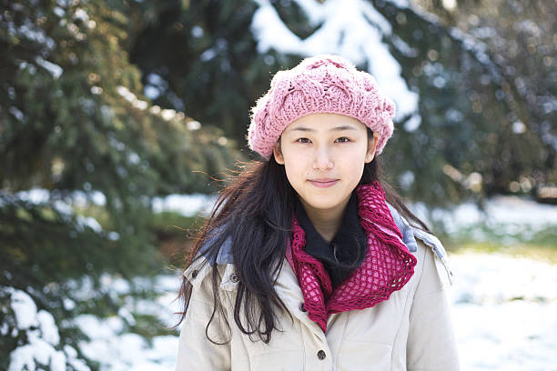 istock Girl in the snow field 183417621