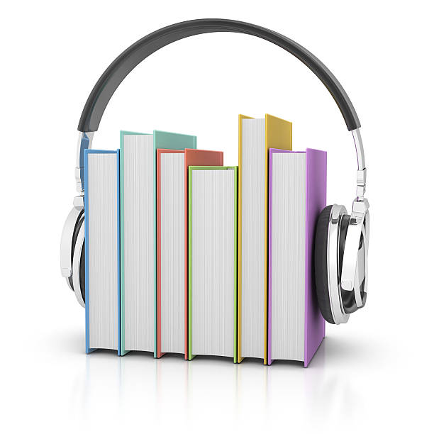 audiobook - hardcover book audio imagens e fotografias de stock