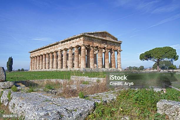 Tempio Di Poseidone Paestum Italia - Fotografie stock e altre immagini di Paestum - Paestum, Era, Tempio