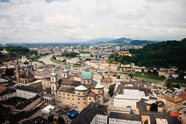 istock Austria, Salzburg Cathedral and skyline, elevated view 183418851