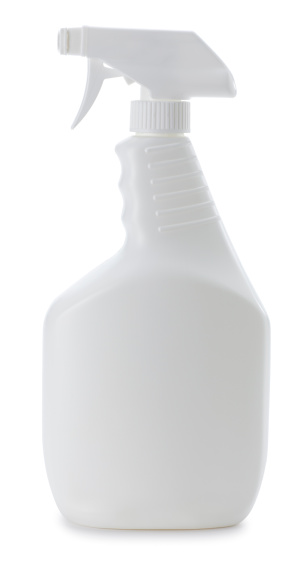 This is a photo of a white spray bottle isolated on a pure white background.Click on the links below to view lightboxes.