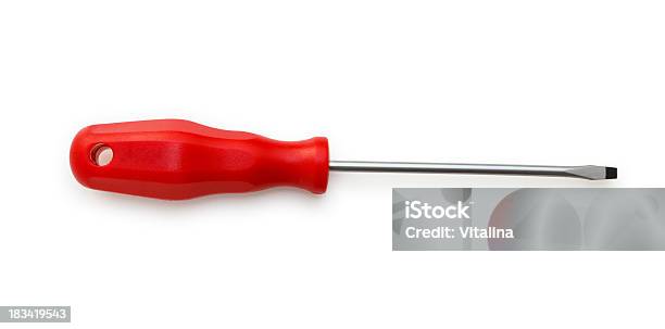 Screwdriver Stock Photo - Download Image Now - Screwdriver, Red, White Background