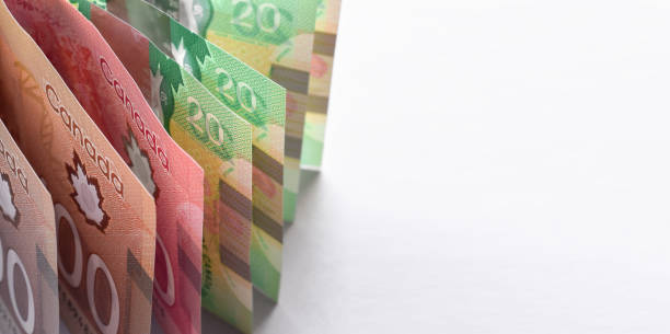 istock Canadian dollar bills standing up vertically 1834196599