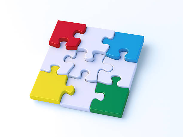 istock Colorful Puzzle Nine Pieces Putting Together 183419712