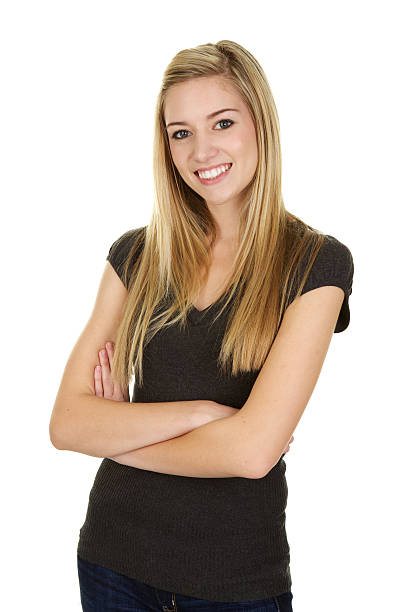 istock Beautiful Young Blond Woman on White Background 183419715