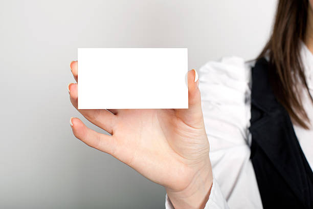 istock Blank business card in a hand 183419810