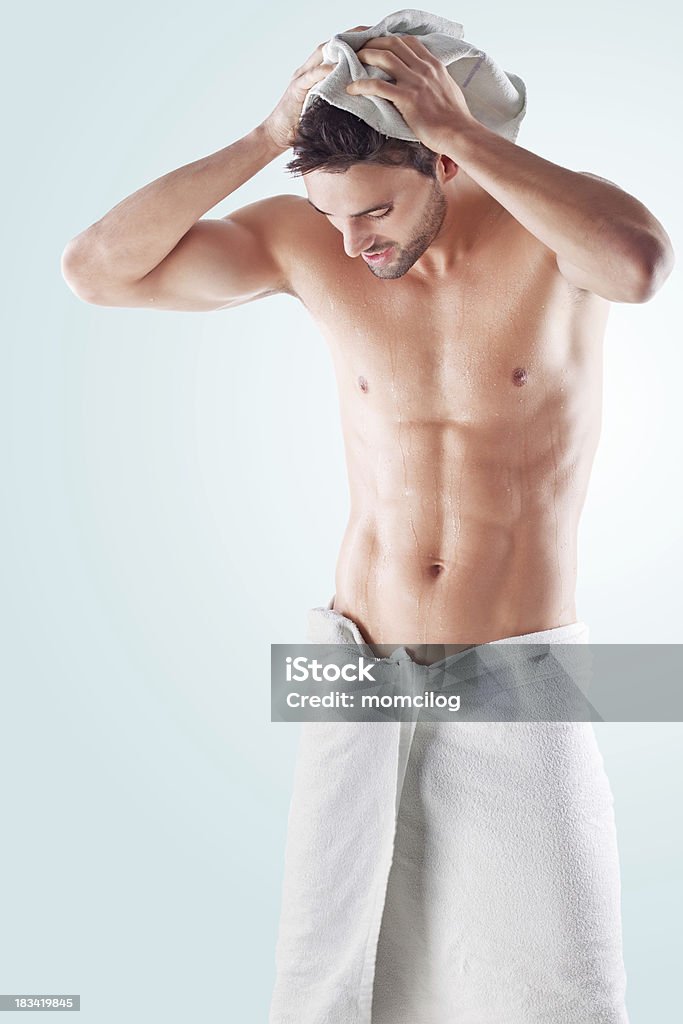 Beautiful Male After Shower Stock Photo - Download Image Now