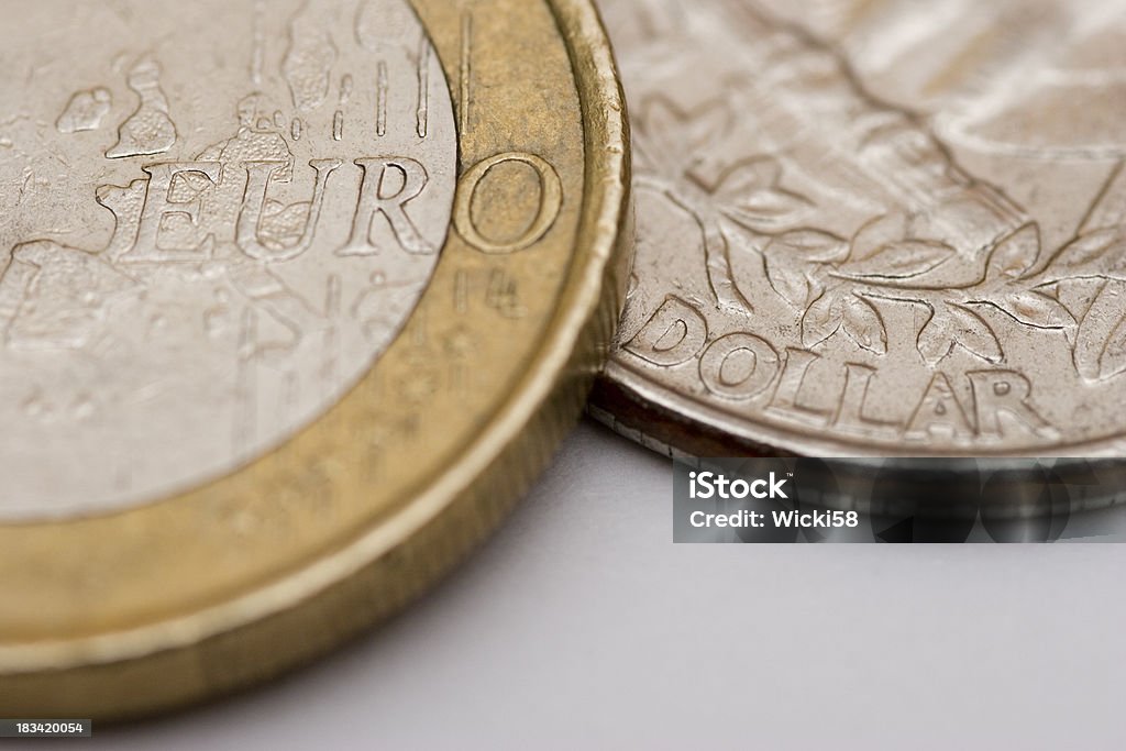 EURO rispetto al dollaro - Foto stock royalty-free di Macrofotografia