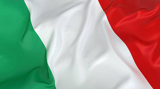 majestic italian flag - i̇talya bayrağı stok fotoğraflar ve resimler