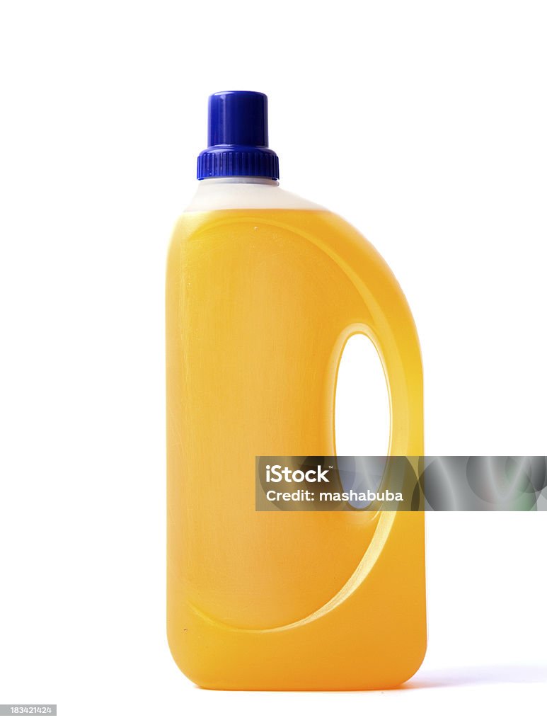 Butelka z detergentem na białym tle. - Zbiór zdjęć royalty-free (Środek do prania)